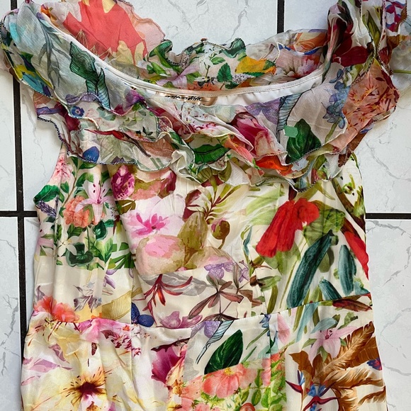 Anthropologie NWT Mandira Wirk off the shoulder asymmetrical floral dress - Picture 6 of 10